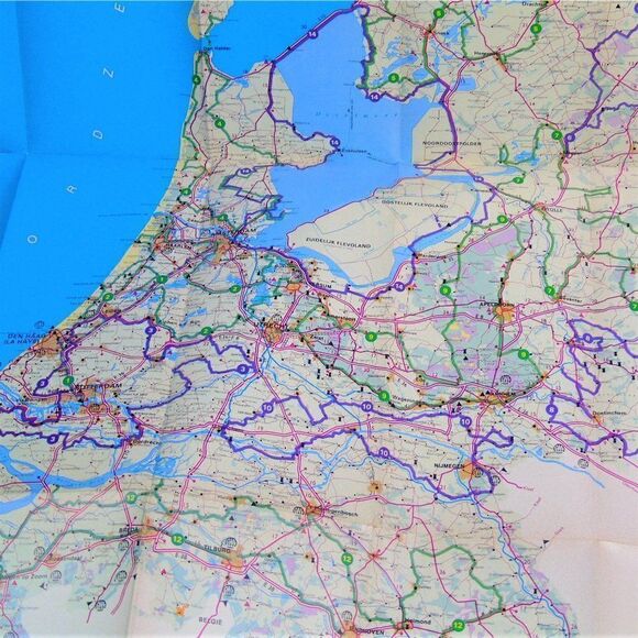 Holland Tourist Road Map Vintage 1975 Fold Out Highway Map Netherlands Travel - Picture 2 of 9